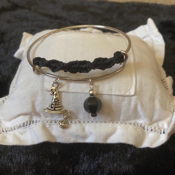 Obsidian Blackstone Witch 🧙🏽 Hat Braided Bracele - Picture 9 of 12